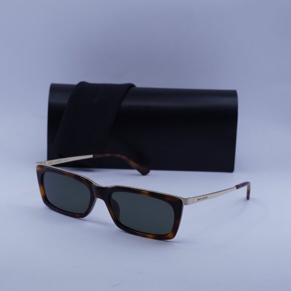 Saint Laurent SL 766 004 Rectangle Sunglasses - Havana/Gold/Grey - Picture 5 of 11